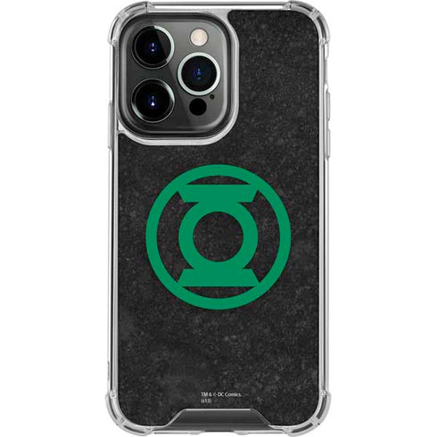 DC Comics Green Lantern Logo Black Background iPhone 14 Pro Clear Case